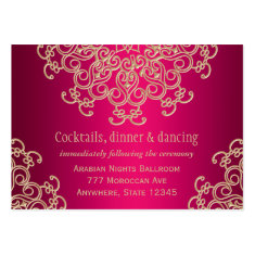 Hot Pink Gold Indian Inspired Enclosure Card Business Card Templates
