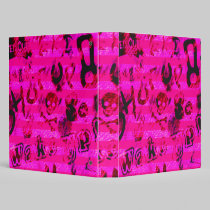 Hot Pink Graffiti binders