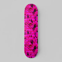Hot Pink Graffiti Skateboard Decks