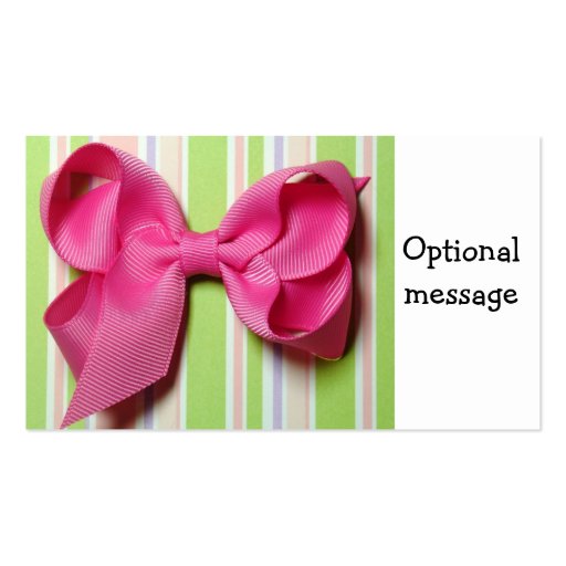 Hot Pink Hair Bow Business Card (back side)