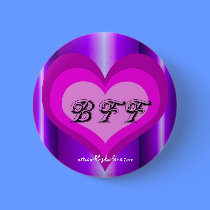 hot pink heart Best Friends Forever buttons by artworkbydarlene hot pink heart Best Friends Forever buttons