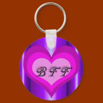 hot pink heart Best friends forever keychains