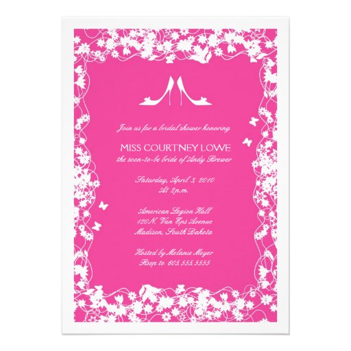 Hot Pink Heels Bridal Shower Invitation