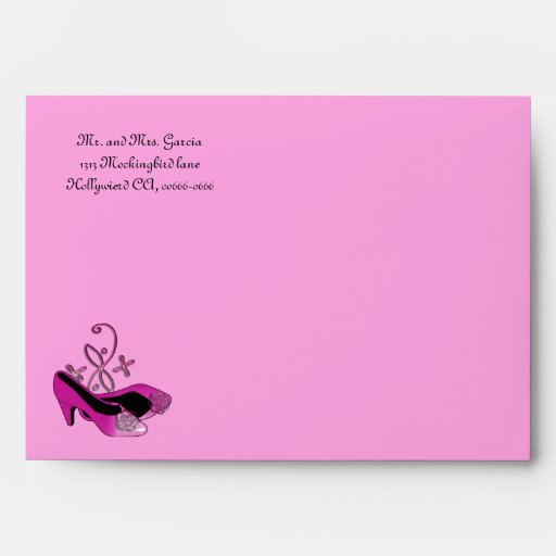 Hot Pink Heels Quinceanera Envelope Zazzle