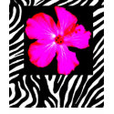 Hot Pink Hibiscus on Zebra Print Performance Shirt
