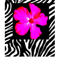 Hot Pink Hibiscus on Zebra Print Performance Shirt