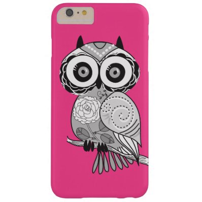 Hot Pink Hipster Groovy Cute Owl Girly Barely There iPhone 6 Plus Case