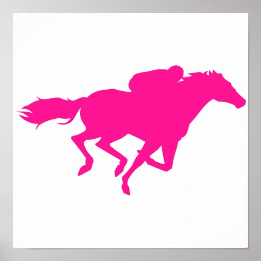 Hot Pink Horse Racing; Race Horse Poster Zazzle