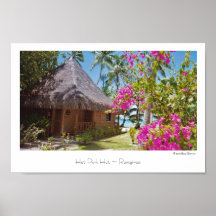 Hot Pink Hut ~ Rangiroa ~ Travel Poster