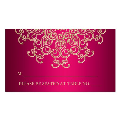 Hot Pink Indian Inspired Seating Place Card Business Card Template