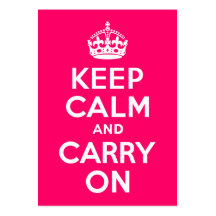Hot Pink Keep Calm and Carry On Business Card Templates
