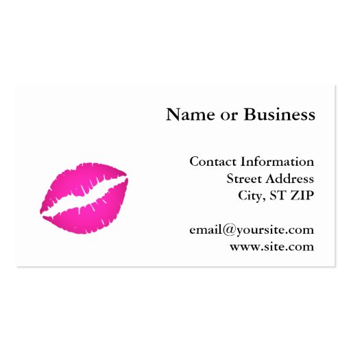 Hot Pink Kiss Business Cards (front side)