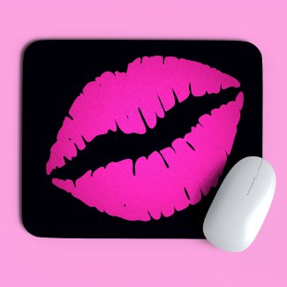 Hot Pink Kiss mousepad