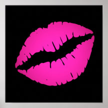 Hot Pink Kiss Poster