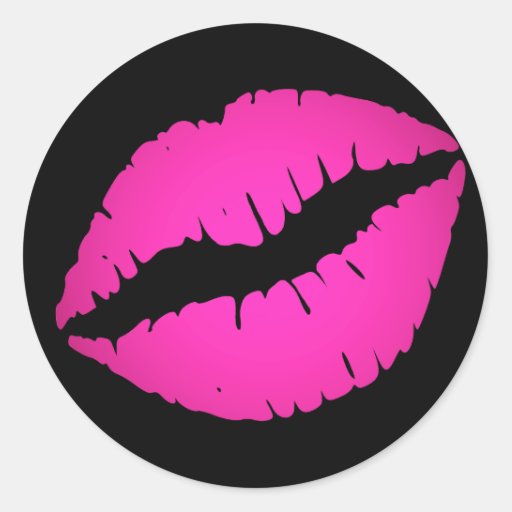Hot Pink Kiss Classic Round Sticker Zazzle 4323