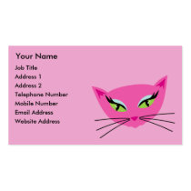 Hot Pink Kitty Business Card