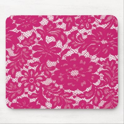 Hot Pink Lace Mouse Pad by Cardgallery