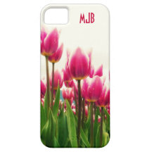 Hot Pink Ladies Floral Photo Personalized iPhone 5 Covers