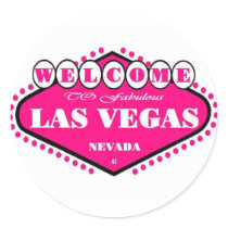 HOT Pink Las Vegas Logo Sticker