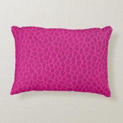 Hot Pink Leather Texture Accent Pillow