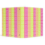 Hot Pink Lemonade Swirl Squares Custom Binder binders