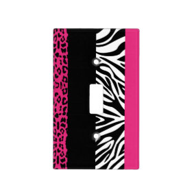 Hot Pink Leopard and Zebra Animal Print Switch Plate Covers