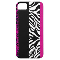 Hot Pink Leopard and Zebra Custom Animal Print iPhone 5 Case