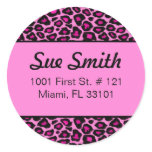 Hot pink leopard print address labels (#LABL 018) stickers