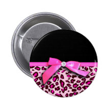 Hot pink leopard print ribbon bow graphic