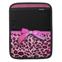 Hot pink leopard print ribbon bow graphic sleeves for iPads at  Zazzle