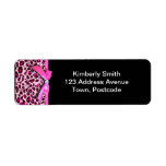 Hot pink leopard print ribbon bow graphic labels