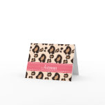 Hot Pink Leopard Print Thank You Notes Personalize cards