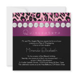 Hot Pink Leopard Quinceanera 15th Birthday Personalized Announcement