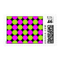 Hot Pink & Lime Green Polka Dots postage