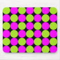 Hot Pink & Lime Polka Dots mousepads