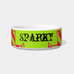 Hot Pink Lime Zebra Print Animal Pet Food Bowl