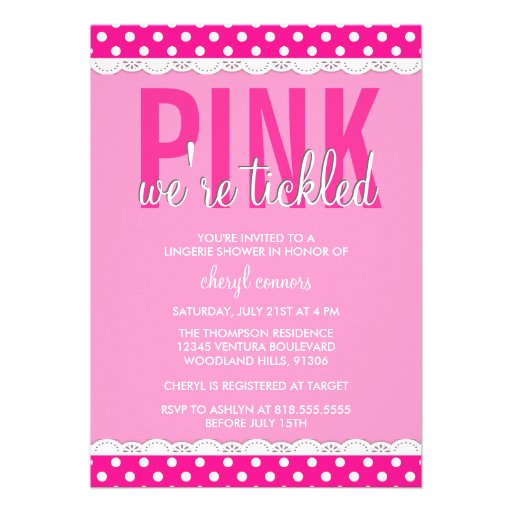 Hot Pink Lingerie Shower Invitation