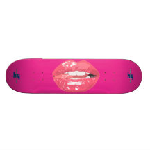 Hot Pink Lips Skate Board