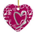 Hot Pink Love - front and back Christmas Ornament
