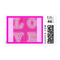 Hot Pink "LOVE" Postage Stamp