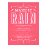Hot Pink Make it Rain Bridal Shower Invitations