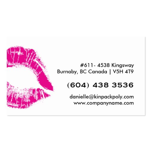 Hot Pink Makeup Business Cards (back side)