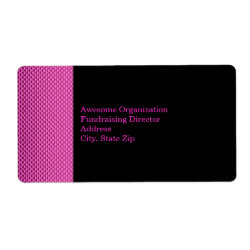 Hot Pink Metal Glitter Black Label Gift Sticker label