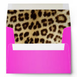 Hot Pink Metallic Leopard Fur Lined Envelope