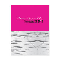 hot pink modern Birch Post Card