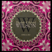 Hot Pink Modern Home Decor Monogram Napkins napkins
