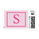Hot Pink Monogram S Wedding Stamps