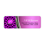 Hot Pink Monogram Star Art Address Label