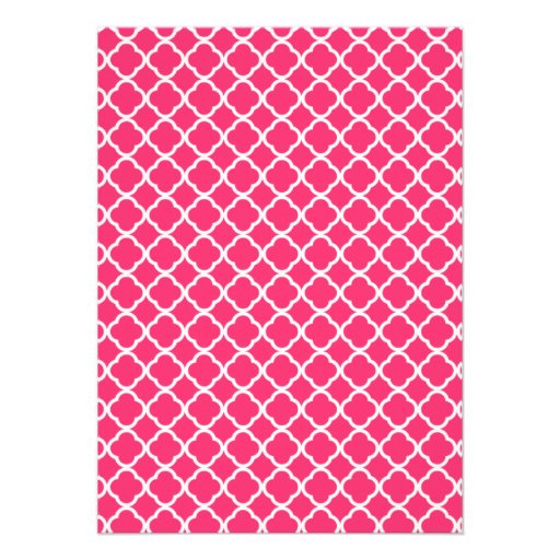 Hot Pink Moroccan Quatrefoil Custom Invites