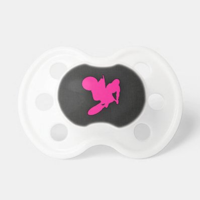 Hot Pink Motocross, dirt bike BooginHead Pacifier